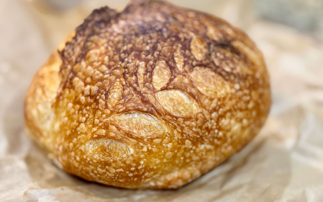 Homemade sourdough loaf of bread
